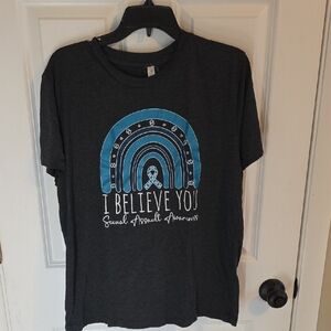 Charcoal Gray and Blue Kids' Awareness Tee